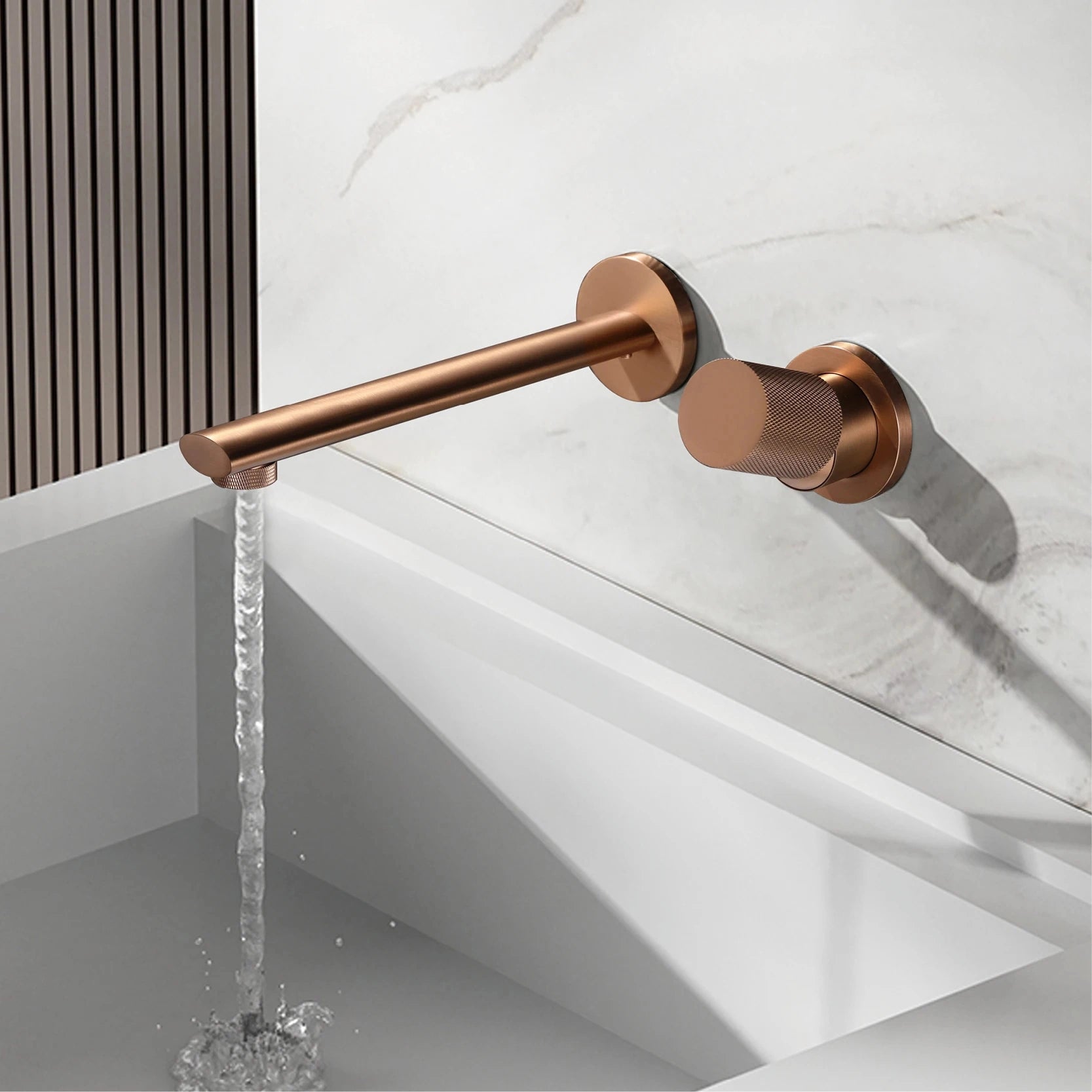 Robinet mitigeur lavabo encastré or rose LUXO
