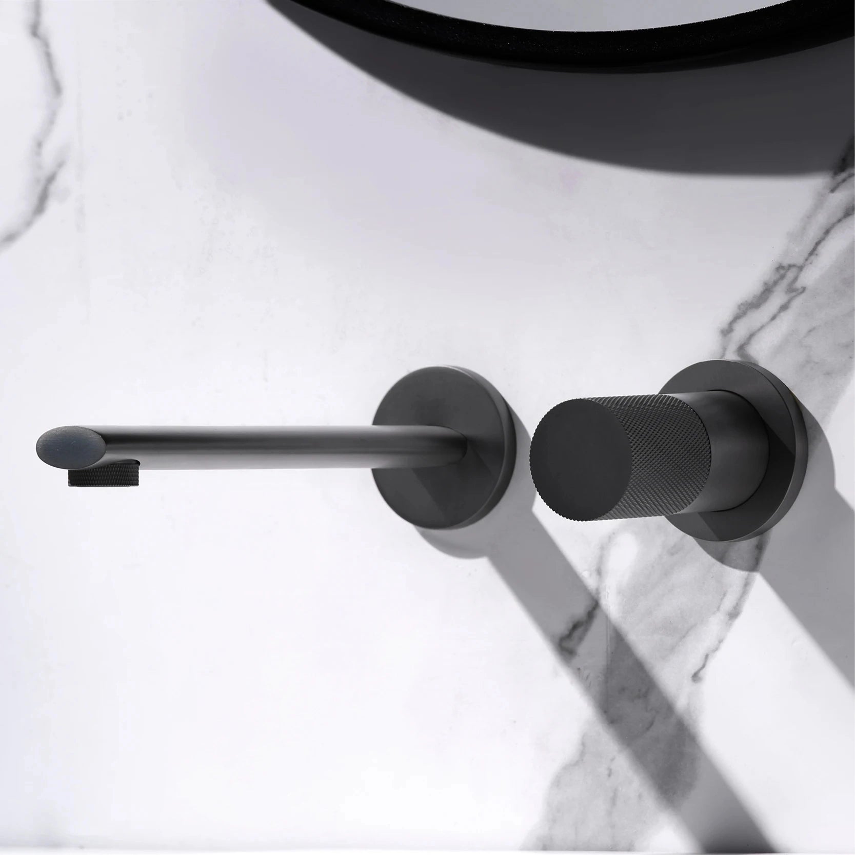 Robinet mitigeur lavabo encastré noir mat LUXO