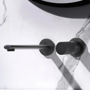 Robinet mitigeur lavabo encastré noir mat LUXO
