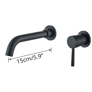 Robinet mitigeur lavabo mural encastré noir mat VALLERA