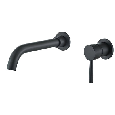 Robinet mitigeur lavabo mural encastré noir mat VALLERA
