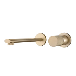 Robinet mitigeur lavabo encastré or brossé LUXO