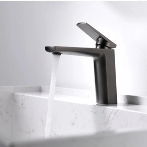Mitigeur lavabo gris métallisé design LINEA 15,5cm