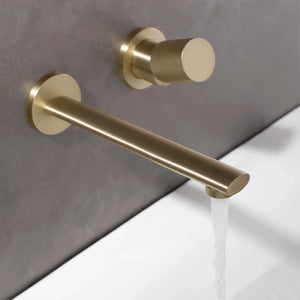 Robinet mitigeur lavabo encastré or brossé LUXO