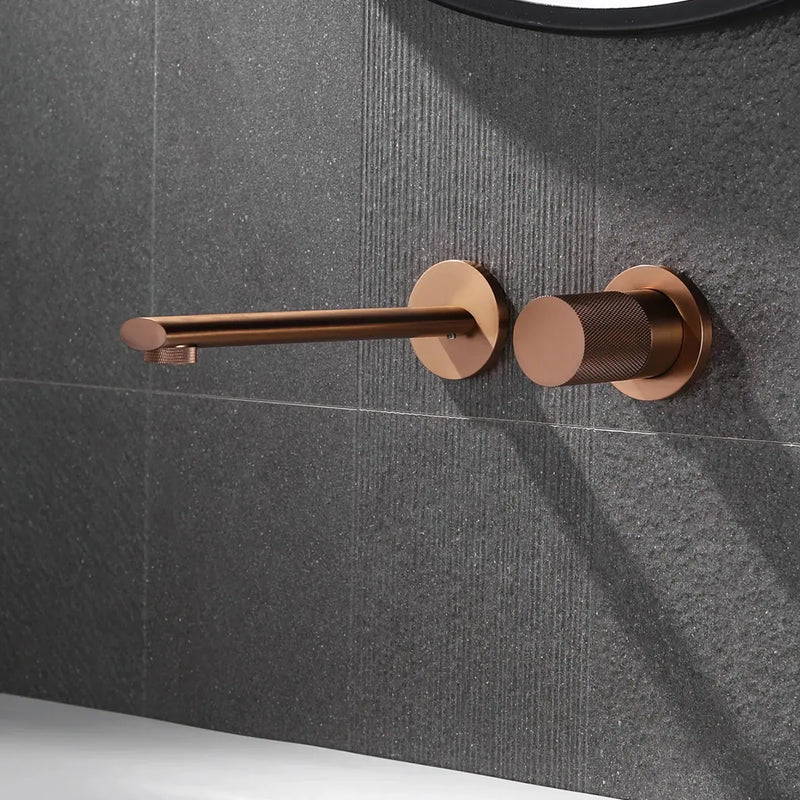 Robinet mitigeur lavabo encastré or rose LUXO