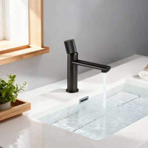 Robinet mitigeur lavabo noir MOLETO, 2 tailles