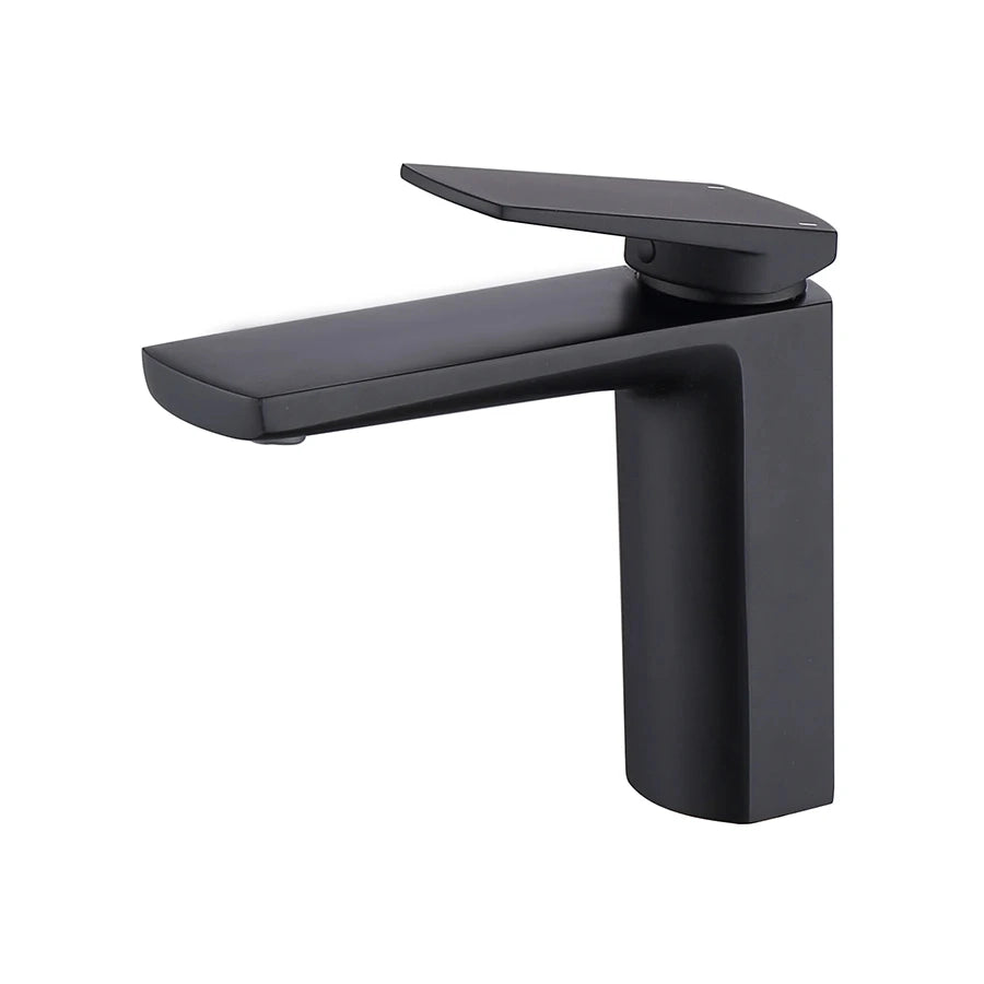 Mitigeur lavabo noir mat design LINEA 15,5cm