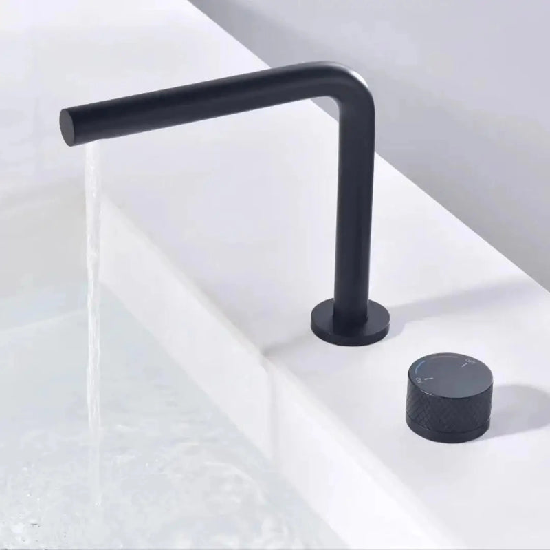 Mitigeur lavabo 2 trous, 2 hauteurs noir mat NEO