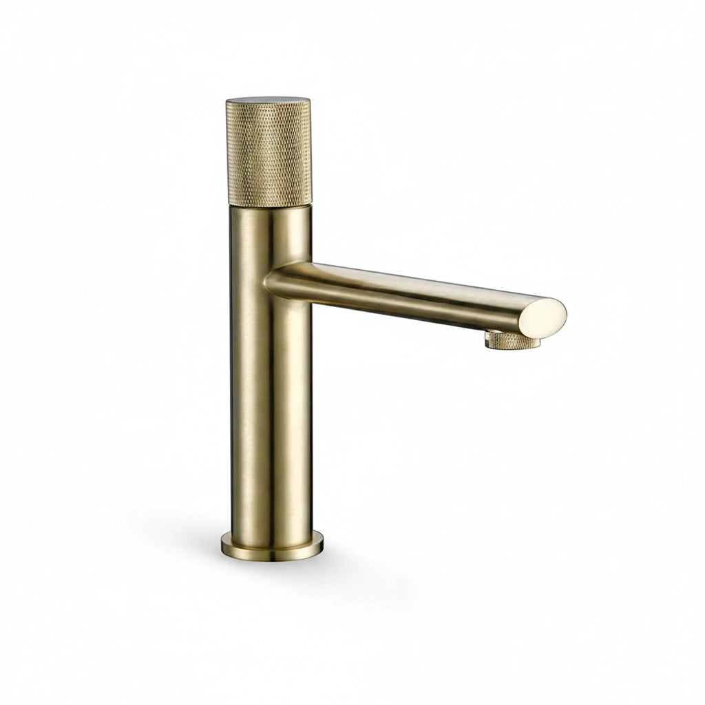 Robinet mitigeur lavabo or brossé MOLETO, 2 tailles