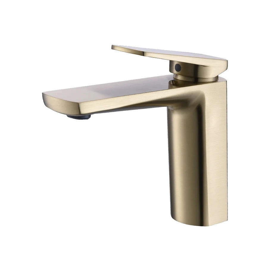 Mitigeur lavabo doré design LINEA 15,5cm
