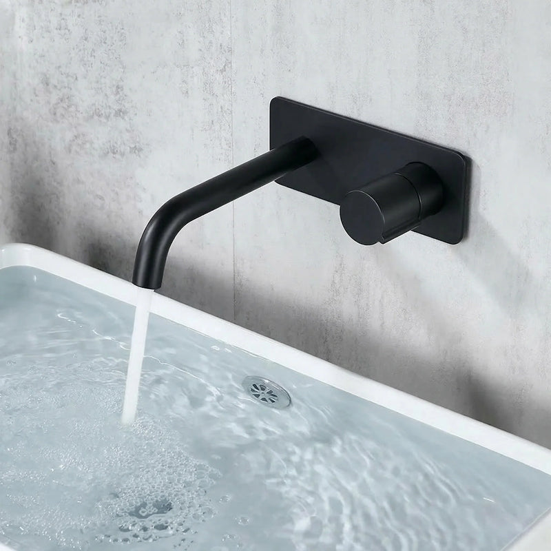 Robinet thermostatique incrusté salle de bain, noir mat, MILO