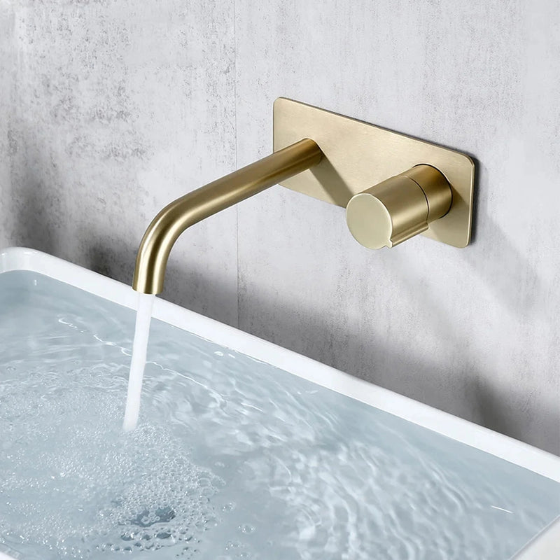 Robinet thermostatique incrusté salle de bain, Or brossé, MILO