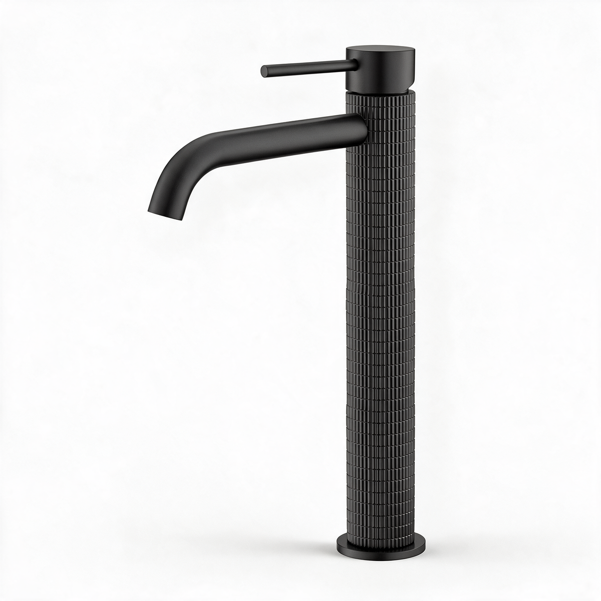 Robinet Lavabo Noir Mat Strié 16cm/31cm 'Tuile'