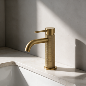Robinet Lavabo Or brossé 16cm/31cm 'Tuile'