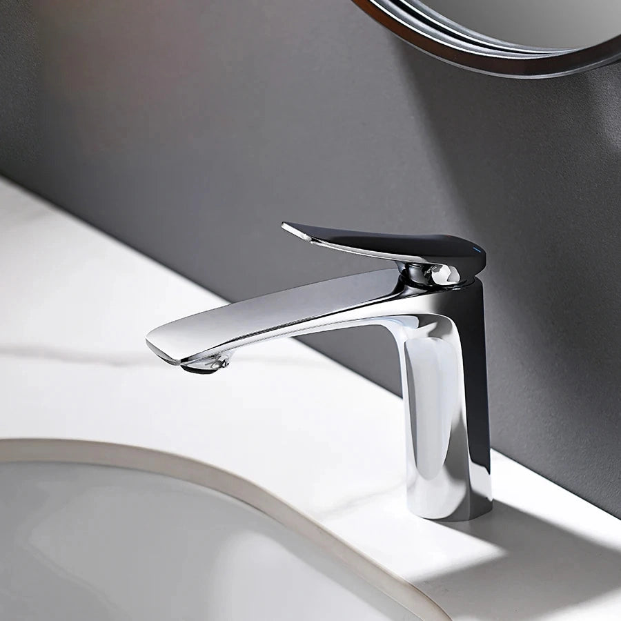 Robinet mitigeur salle de bain, 14cm, chrome SULFA