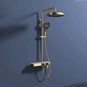 Colonne de douche, avec mitigeur mécanique, 3 voies, Or brossé ROBUSTI