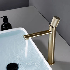 Robinet mitigeur lavabo or brossé MOLETO, 2 tailles