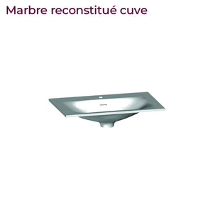 Meuble vasque salle de bain 70cm, Noyer tabac, ZENO