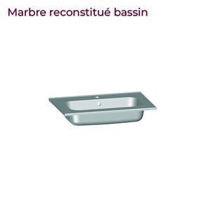 Meuble vasque salle de bain 70cm, Noyer tabac, ZENO