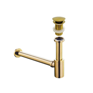 Siphon lavabo & bonde pop up avec ou sans trop plein or
