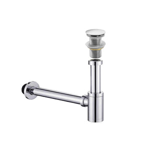 Siphon d'évier & bonde clic-clac avec ou sans trop plein chrome