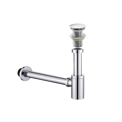 Siphon d'évier & bonde clic-clac avec ou sans trop plein chrome