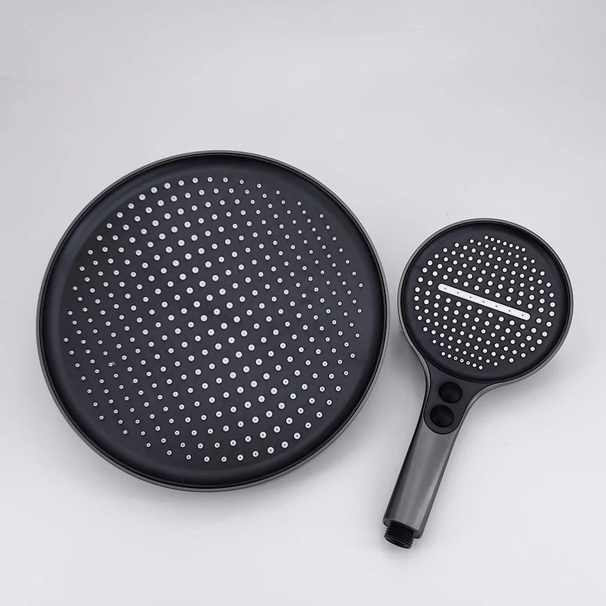 Colonne de douche ou bain douche, avec mitigeur thermostatique, 3 voies, gris foncé OVALIS