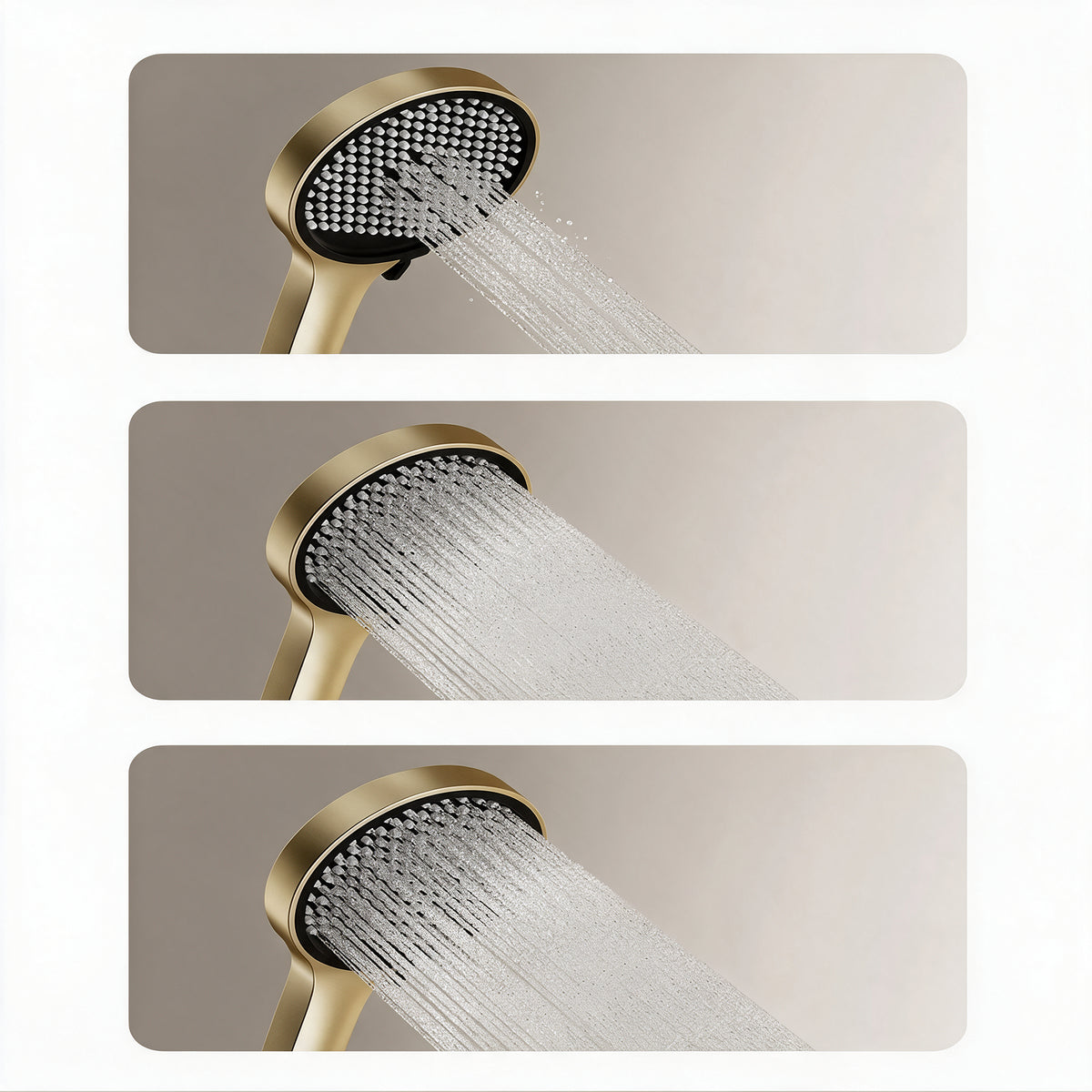 Système de Douche Mural avec Affichage Numérique 4 Voies Or Brossé