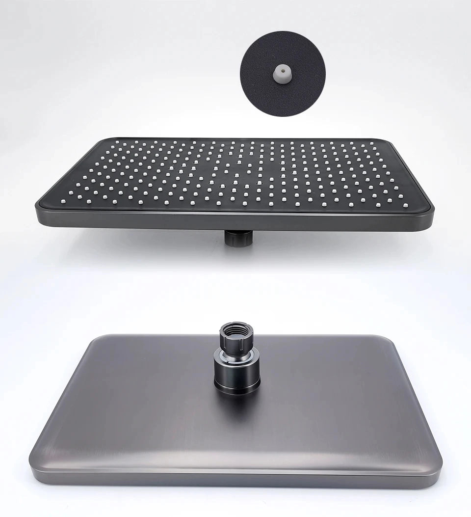 Colonne de douche thermostatique avec mitigeur mécanique, 3 voies, gris foncé ARCOS