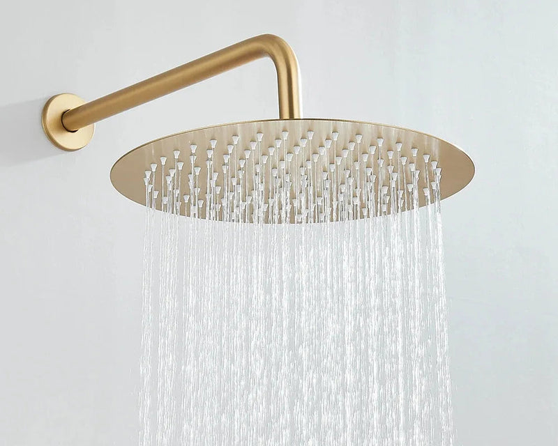 Colonne de douche mitigeur à encastrer RONDA or brosse