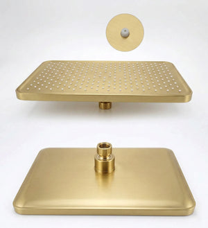 Colonne de douche thermostatique avec mitigeur mécanique, 3 voies, or brossé ARCOS