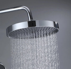 Colonne de douche 4 voies avec mitigeur thermostatique, 2 formes de tête, chrome AGUALE