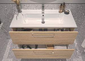 Meuble salle de bain tiroirs et plan vasque STUDIO 81 cm