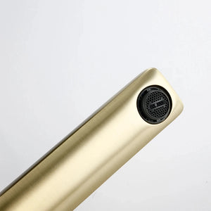 Robinet mitigeur lavabo doré brossé AURUM