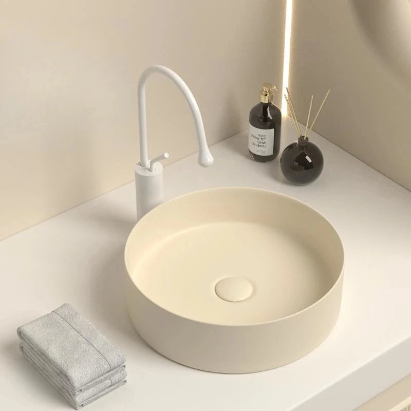 Vasque à poser salle de bain beige crème - VIVONI