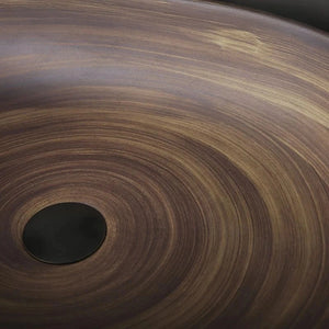 Vaque à poser design ovale en céramique marron – MIRANO