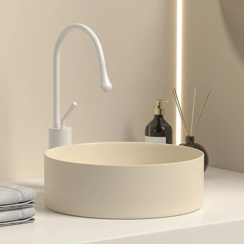 Vasque à poser salle de bain beige crème - VIVONI